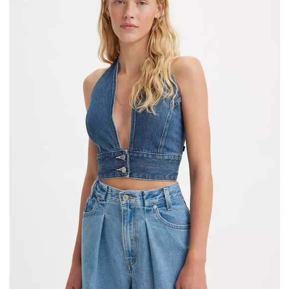 Levi’s Denim Halter Top - Picture 1 of 5